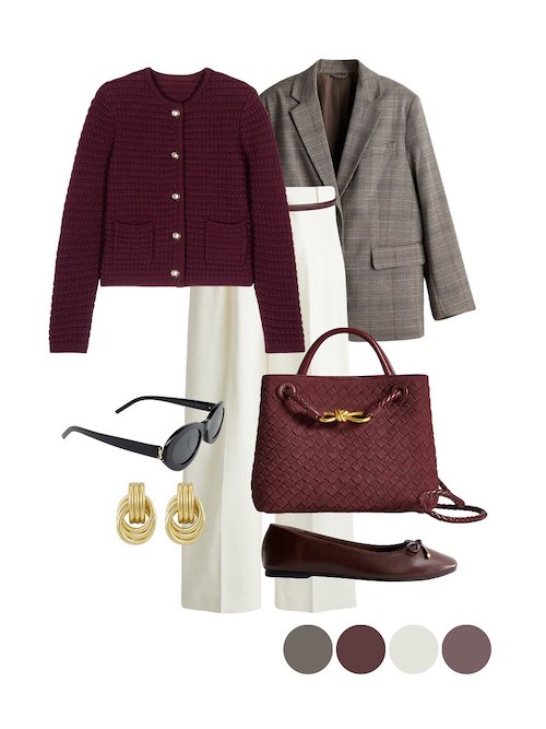 استایل پاییزی با رنگ بورگاندی