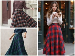 دامن پشمی چهارخونه را با چی ست کنیم؟ بهترین ترکیب‌ها برای پاییز