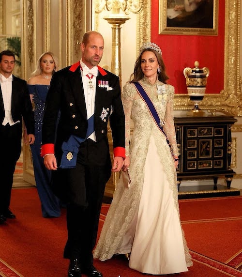 پیراهن طلایی کیت میدلتون