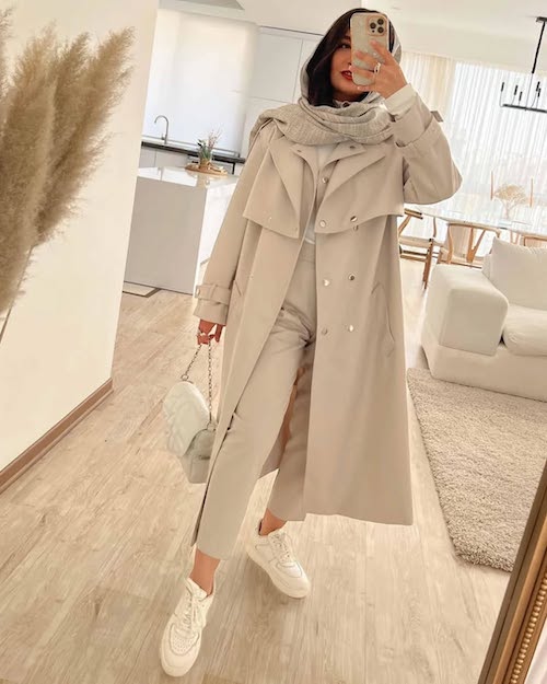 استایل پاییزی با پالتو بلند