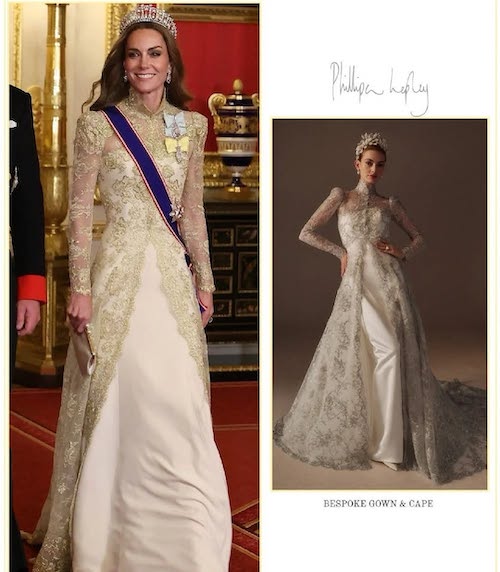 پیراهن طلایی کیت میدلتون