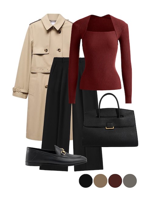 استایل پاییزی با رنگ بورگاندی