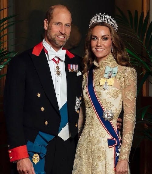 پیراهن طلایی کیت میدلتون