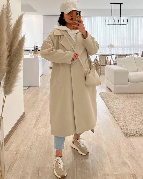 استایل پاییزی با پالتو بلند