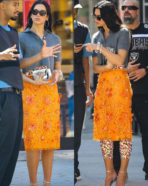 دامن نارنجی دوآ لیپا