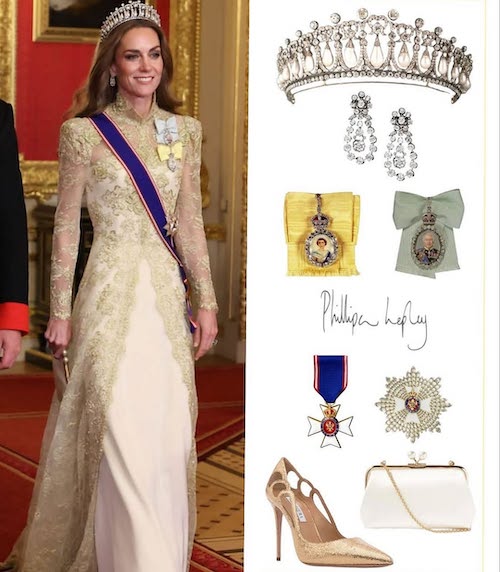 پیراهن طلایی کیت میدلتون