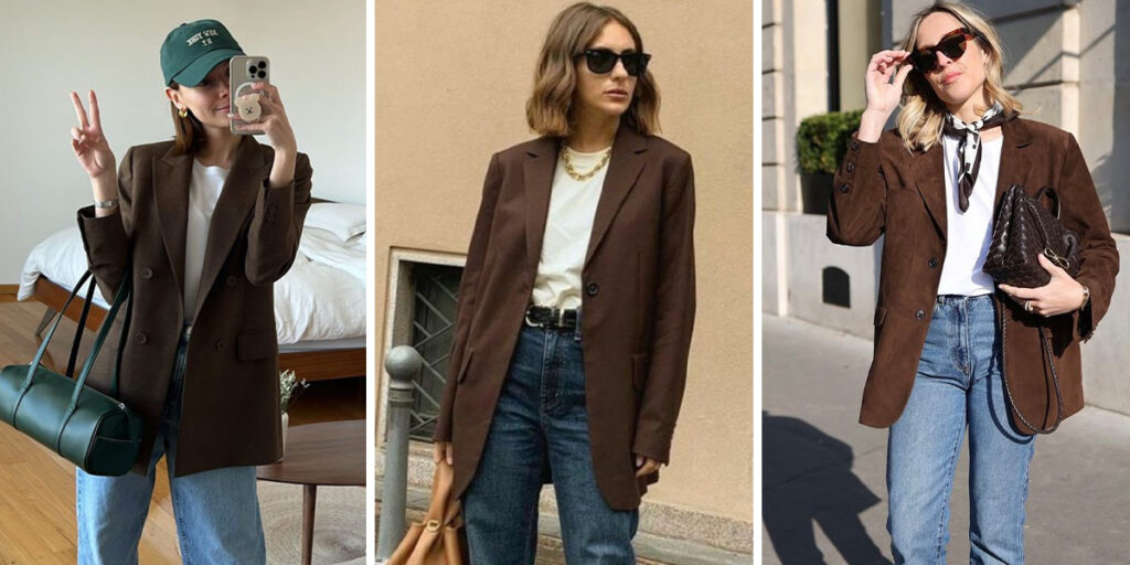 کت بلیزر قهوه‌ای؛ راز خوش‌استایل‌ترین دخترهای پاییز