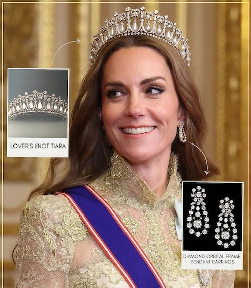 پیراهن طلایی کیت میدلتون