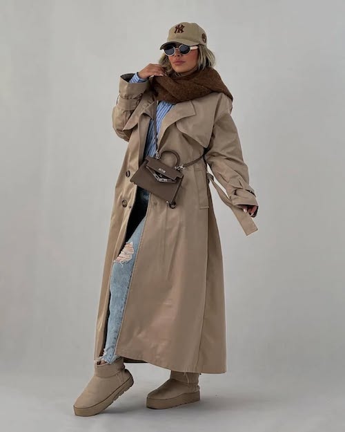 استایل پاییزی با پالتو بلند