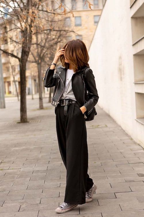 استایل با شلوار واید مشکی