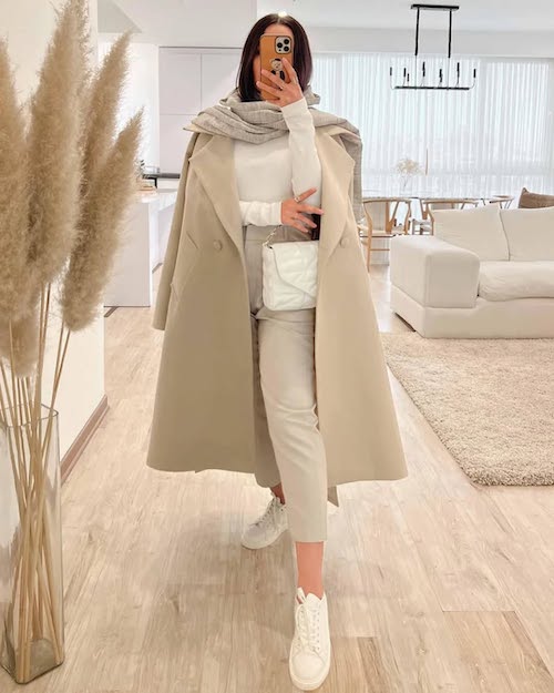 استایل پاییزی با پالتو بلند