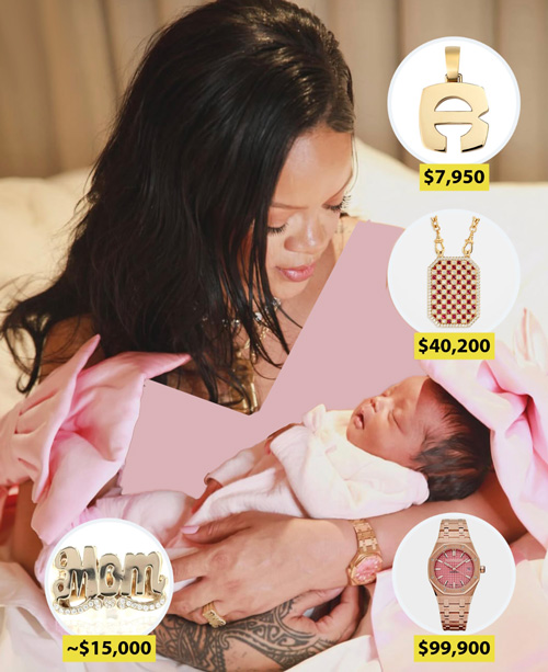 جواهرات ریانا پس از زایمان