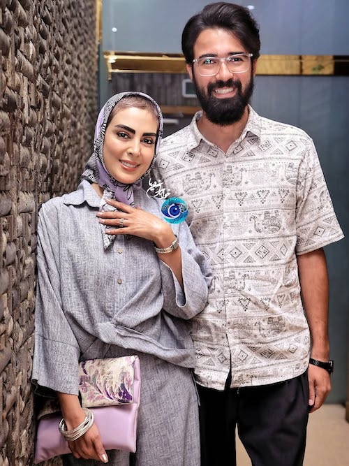 نیلوفر شهیدی و همسرش