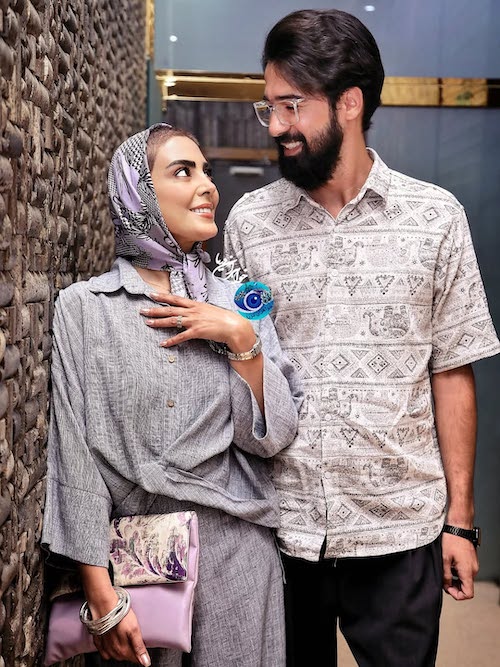 نیلوفر شهیدی و همسرش