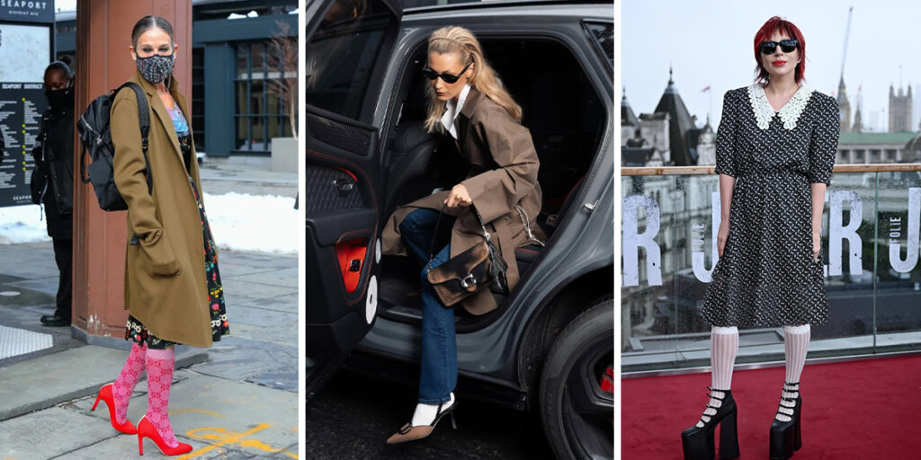 جوراب با کفش پاشنه‌بلند؟ این ترکیب عجیب پاییز امسال همه‌جا دیده می‌شود