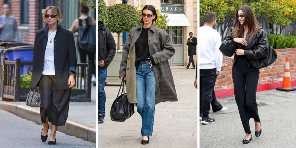 ستاره‌ها چطور کفش فلت مشکی را استایل می‌کنند؟ ایده‌هایی برای استفاده از کفش ترندی