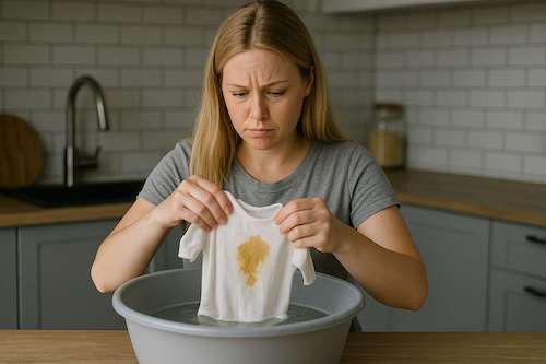 پاک کردن لکه استفراغ از روی لباس نوزاد