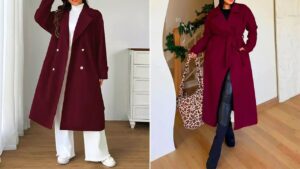 ۱۵ مدل پالتو زرشکی برای شما که می‌خواهید در پاییز شیک و جذاب باشید