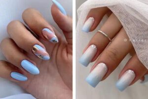 ۱۱ مدل طرح ناخن آبی پاستلی که لطافت و شیک بودن را در کنار هم دارند!