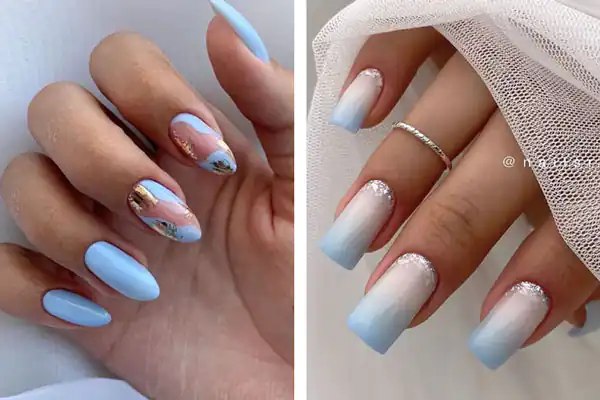 ۱۱ مدل طرح ناخن آبی پاستلی که لطافت و شیک بودن را در کنار هم دارند!