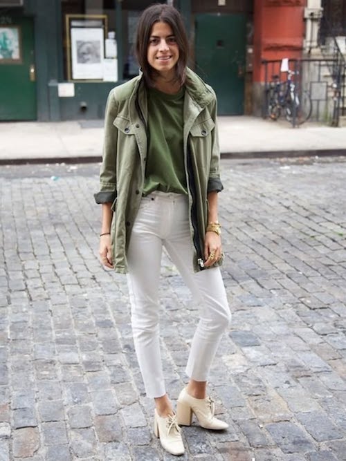 کت‌های سبز در استایل پاییزی