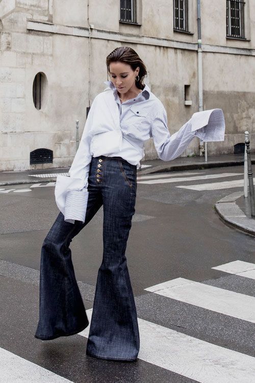 شلوار بل‌باتم در استایل نازنین بیاتی