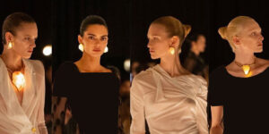 جواهری در هفته مد که با کریستال‌های نمکی هیمالیا ساخته شد و همه را انگشت به دهان گذاشت