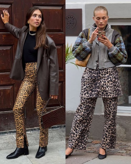 شلوار پلنگی در استایل پاییزی