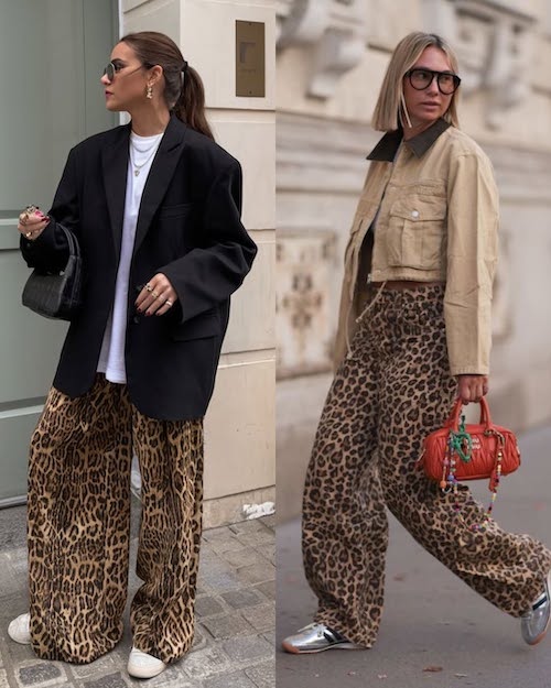 شلوار پلنگی در استایل پاییزی