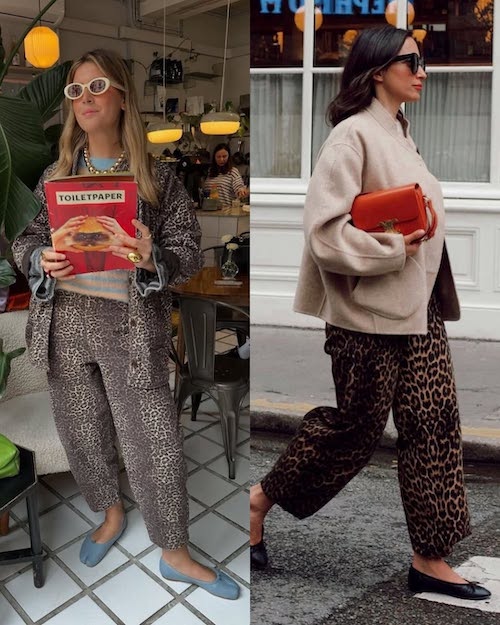 شلوار پلنگی در استایل پاییزی