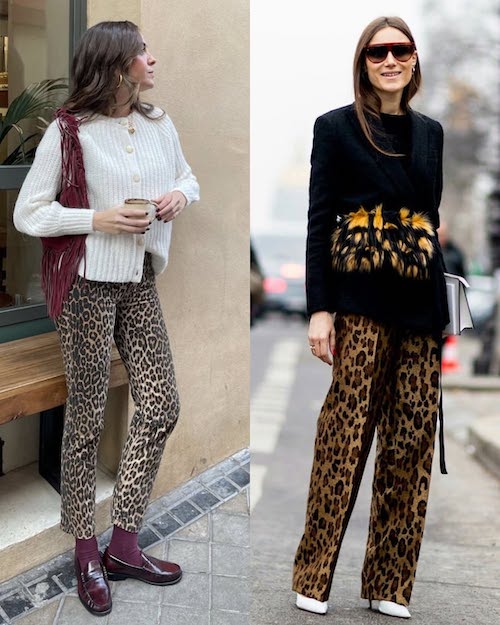 شلوار پلنگی در استایل پاییزی