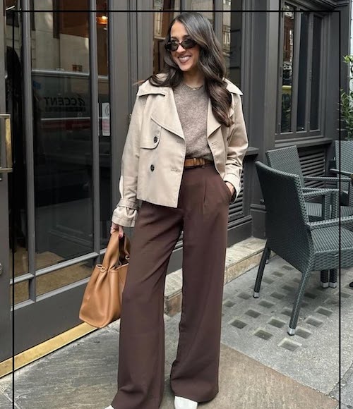 ترنچ‌کت کوتاه در استایل پاییزی