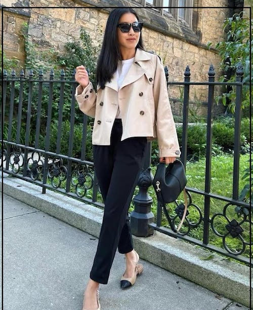 ترنچ‌کت کوتاه در استایل پاییزی