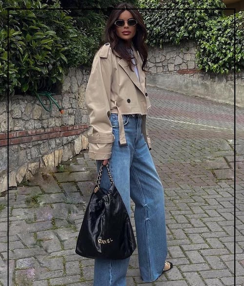 ترنچ‌کت کوتاه در استایل پاییزی