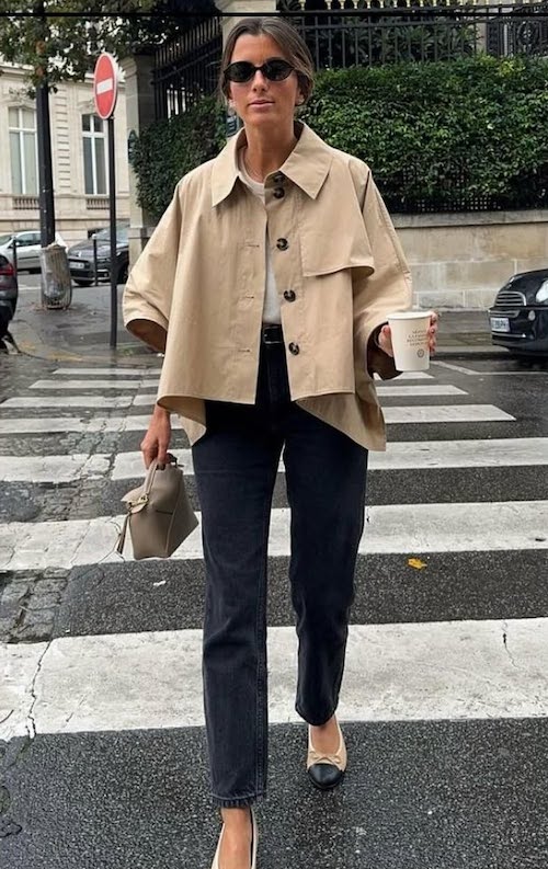 ترنچ‌کت کوتاه در استایل پاییزی