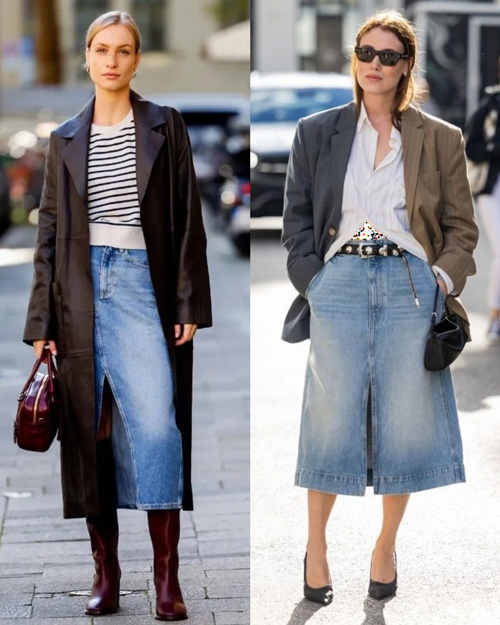 دامن‌های جین چاک‌دار