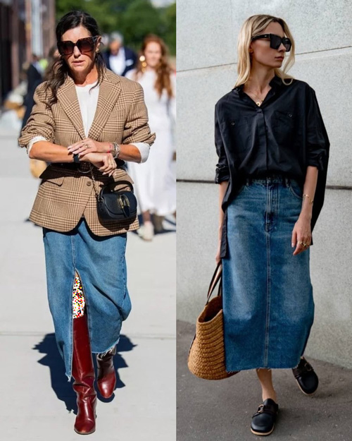 دامن‌های جین چاک‌دار