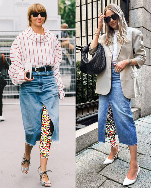 دامن‌های جین چاک‌دار