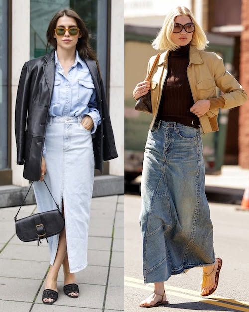 دامن‌های جین چاک‌دار