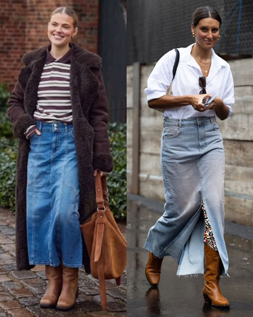 دامن‌های جین چاک‌دار