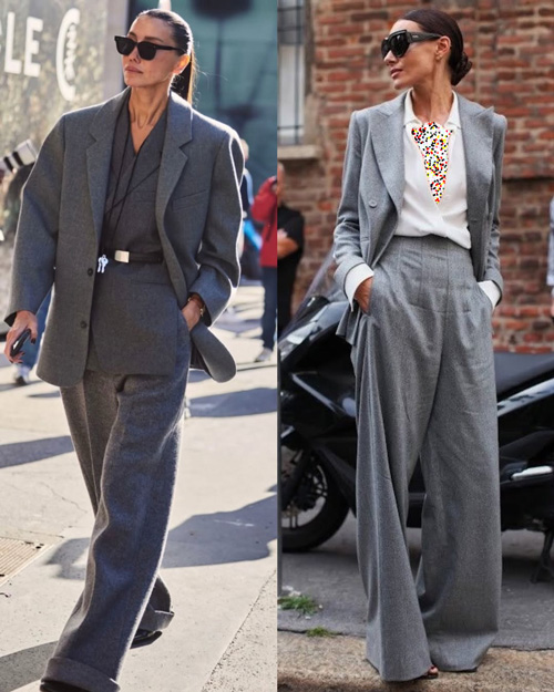 کت و شلوار طوسی در استایل