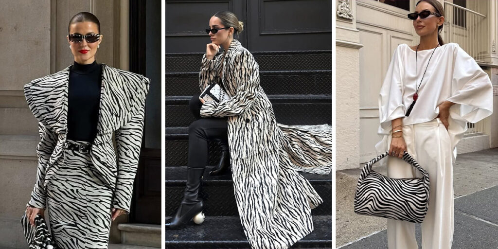 بازگشت قدرتمند طرح گورخری؛ تضاد سیاه‌وسفید در خدمت استایل پاییزی