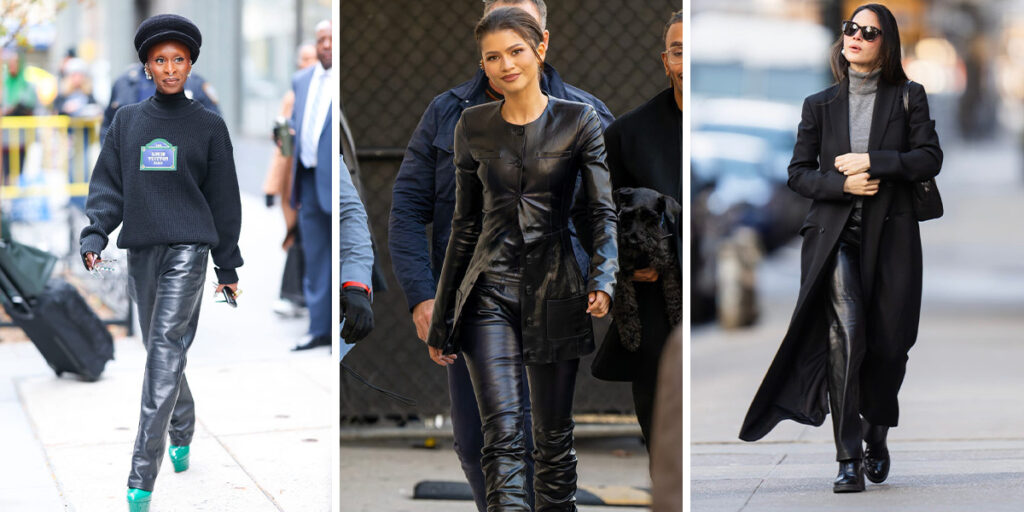 شلوار چرم  را به سبک سلبریتی‌ها بپوشید تا متفاوت و ترندی جلوه کنید!