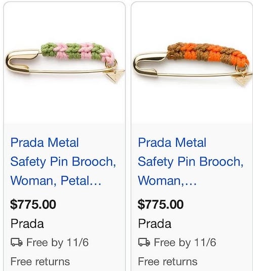 سنجاق‌های برند پرادا