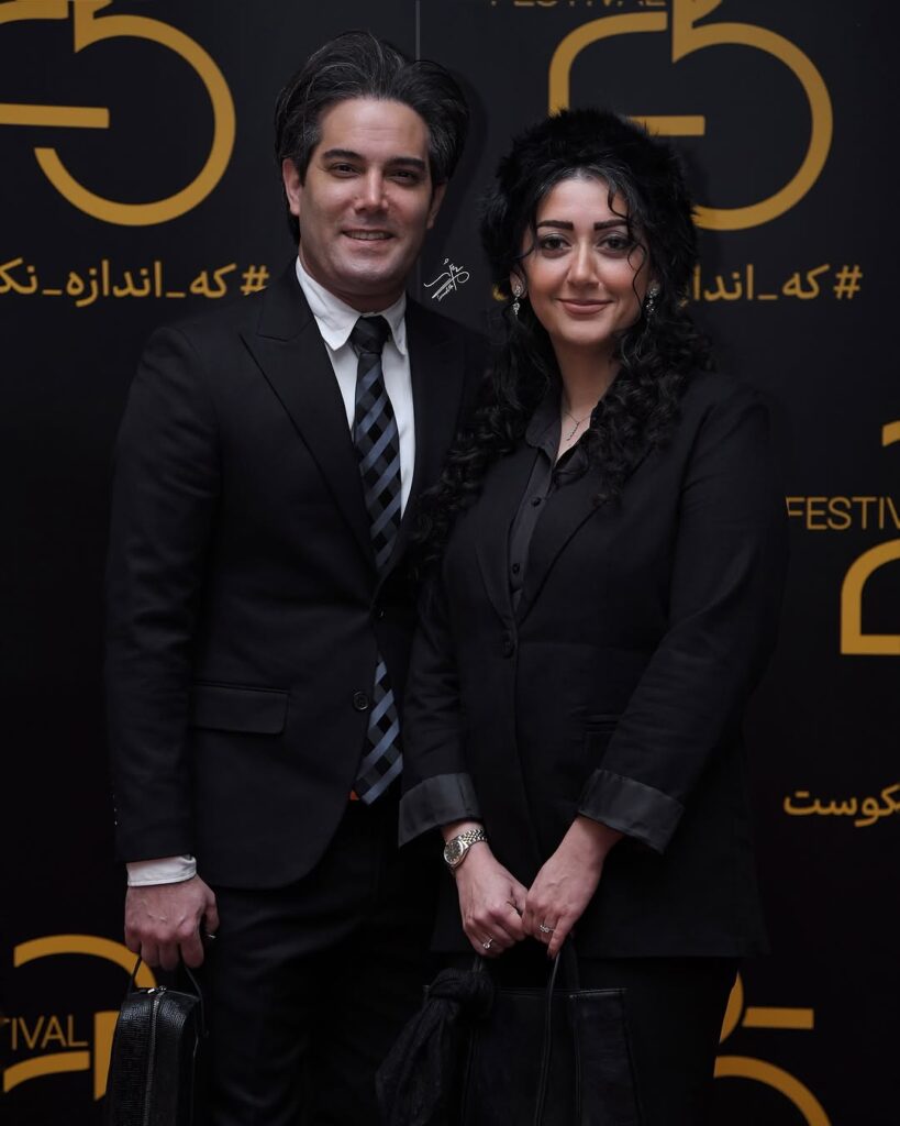 امیرعلی نبویان و همسرش در اختتامیه جشنواره ۲۵