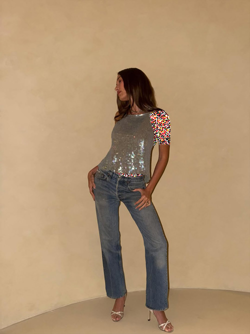 تاپ پولک‌دار هیلی بیبر