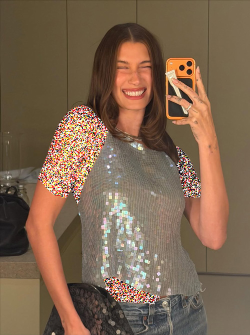 تاپ پولک‌دار هیلی بیبر