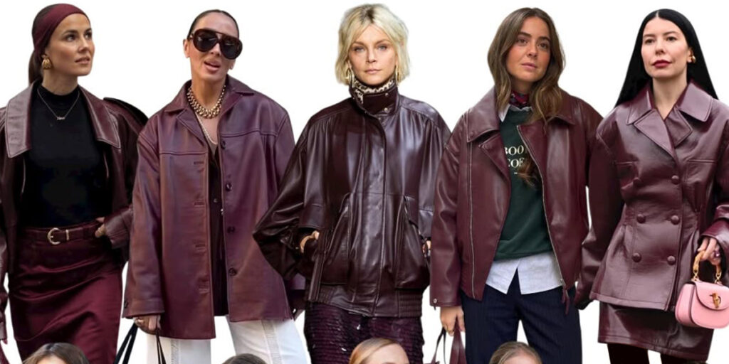 استایل پاییزی با چرم زرشکی؛ ترکیبی از جسارت و ظرافت را نمایش دهید