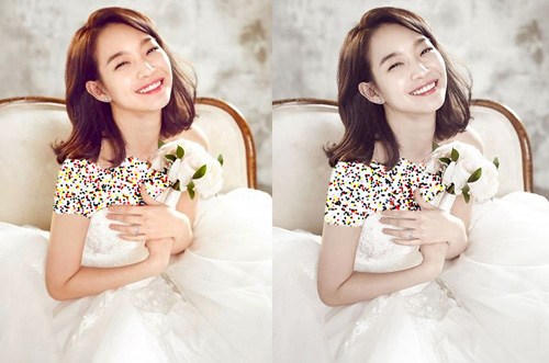 شین مین آ با لباس عروس