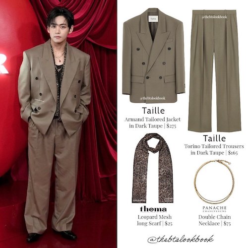 کت و شلوار قهوه‌ای کیم تهیونگ